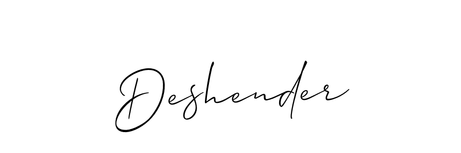 Also we have Deshender name is the best signature style. Create professional handwritten signature collection using Allison_Script autograph style. Deshender signature style 2 images and pictures png