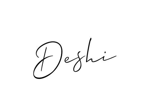 Use a signature maker to create a handwritten signature online. With this signature software, you can design (Allison_Script) your own signature for name Deshi. Deshi signature style 2 images and pictures png