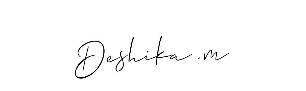 if you are searching for the best signature style for your name Deshika .m. so please give up your signature search. here we have designed multiple signature styles  using Allison_Script. Deshika .m signature style 2 images and pictures png