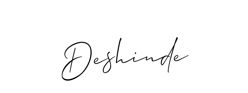 Make a beautiful signature design for name Deshinde. With this signature (Allison_Script) style, you can create a handwritten signature for free. Deshinde signature style 2 images and pictures png