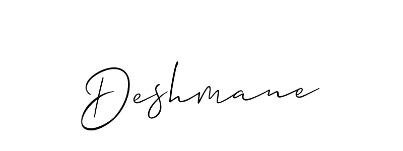 Also we have Deshmane name is the best signature style. Create professional handwritten signature collection using Allison_Script autograph style. Deshmane signature style 2 images and pictures png