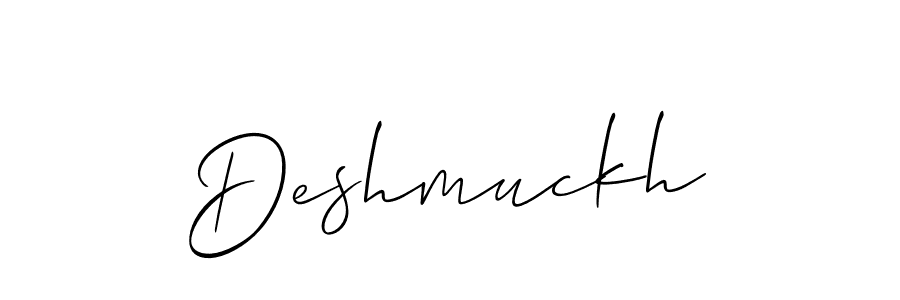 Deshmuckh stylish signature style. Best Handwritten Sign (Allison_Script) for my name. Handwritten Signature Collection Ideas for my name Deshmuckh. Deshmuckh signature style 2 images and pictures png