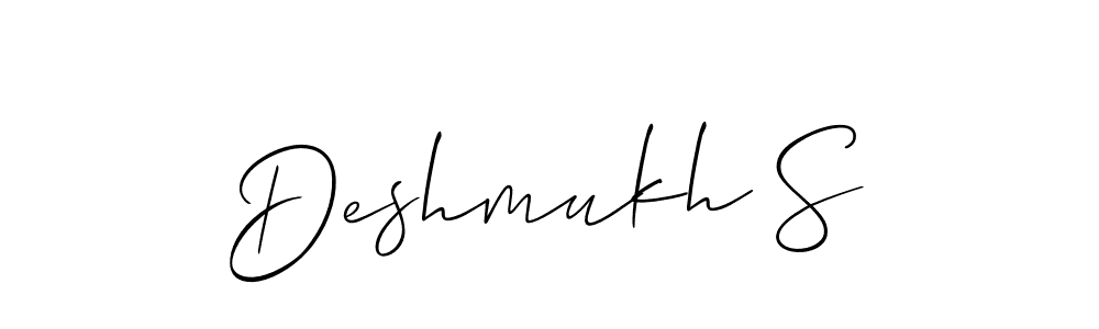 Allison_Script is a professional signature style that is perfect for those who want to add a touch of class to their signature. It is also a great choice for those who want to make their signature more unique. Get Deshmukh S name to fancy signature for free. Deshmukh S signature style 2 images and pictures png