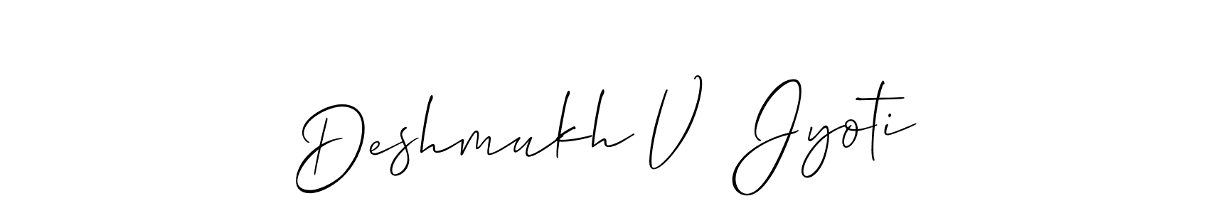 Also we have Deshmukh V  Jyoti name is the best signature style. Create professional handwritten signature collection using Allison_Script autograph style. Deshmukh V  Jyoti signature style 2 images and pictures png