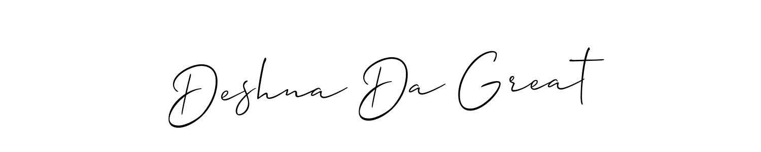 Use a signature maker to create a handwritten signature online. With this signature software, you can design (Allison_Script) your own signature for name Deshna Da Great. Deshna Da Great signature style 2 images and pictures png