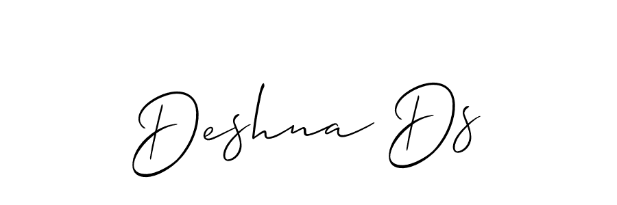 It looks lik you need a new signature style for name Deshna Ds. Design unique handwritten (Allison_Script) signature with our free signature maker in just a few clicks. Deshna Ds signature style 2 images and pictures png