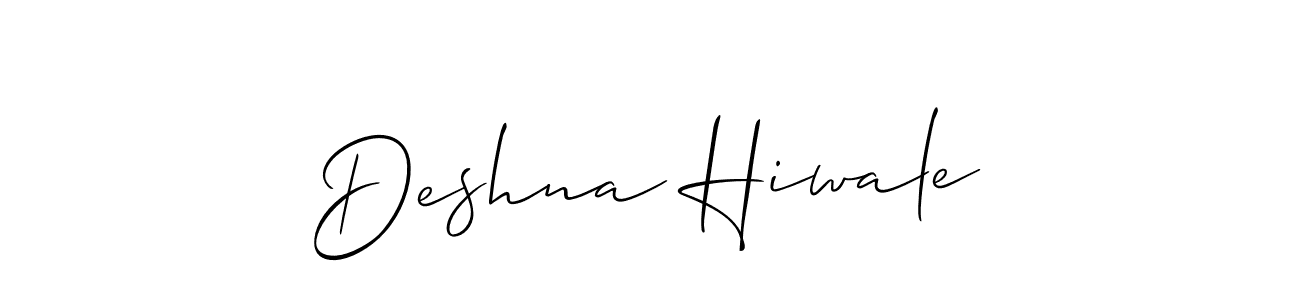 It looks lik you need a new signature style for name Deshna Hiwale. Design unique handwritten (Allison_Script) signature with our free signature maker in just a few clicks. Deshna Hiwale signature style 2 images and pictures png