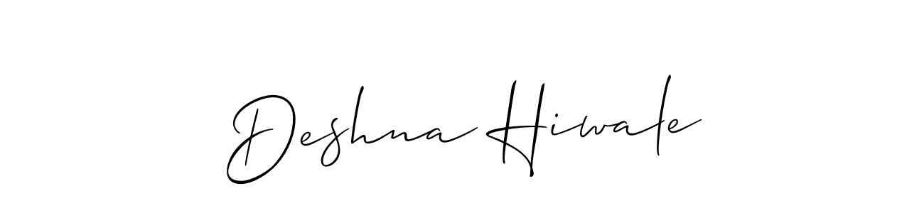 It looks lik you need a new signature style for name Deshna Hiwale. Design unique handwritten (Allison_Script) signature with our free signature maker in just a few clicks. Deshna Hiwale signature style 2 images and pictures png