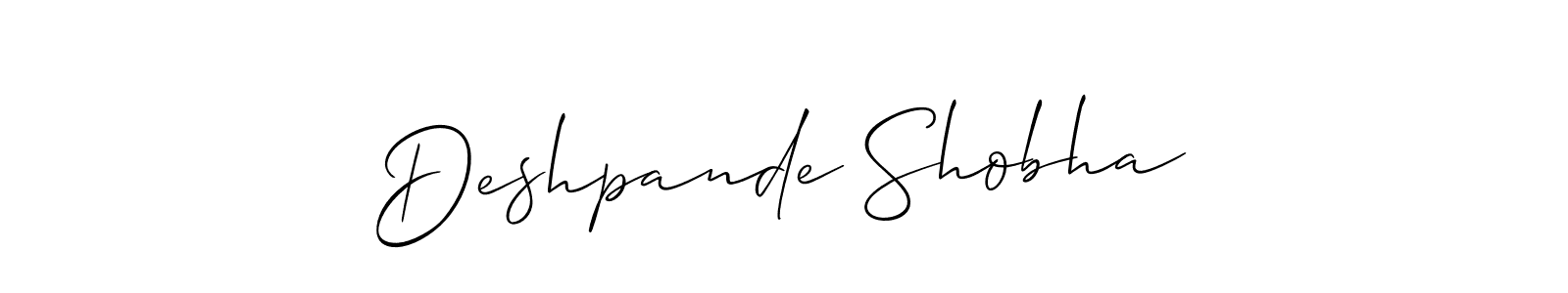 Make a beautiful signature design for name Deshpande Shobha. With this signature (Allison_Script) style, you can create a handwritten signature for free. Deshpande Shobha signature style 2 images and pictures png