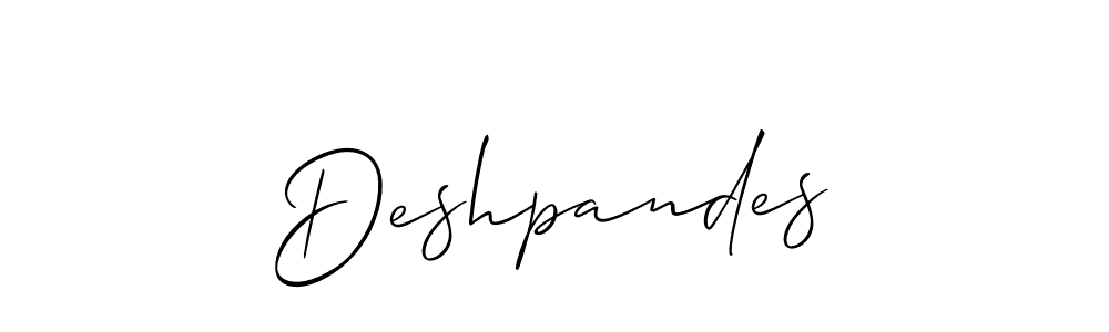 You should practise on your own different ways (Allison_Script) to write your name (Deshpandes) in signature. don't let someone else do it for you. Deshpandes signature style 2 images and pictures png