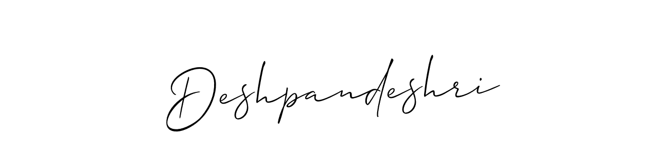 It looks lik you need a new signature style for name Deshpandeshri. Design unique handwritten (Allison_Script) signature with our free signature maker in just a few clicks. Deshpandeshri signature style 2 images and pictures png