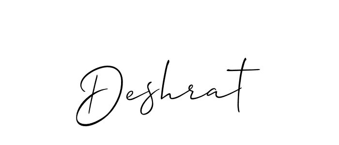 Use a signature maker to create a handwritten signature online. With this signature software, you can design (Allison_Script) your own signature for name Deshrat. Deshrat signature style 2 images and pictures png