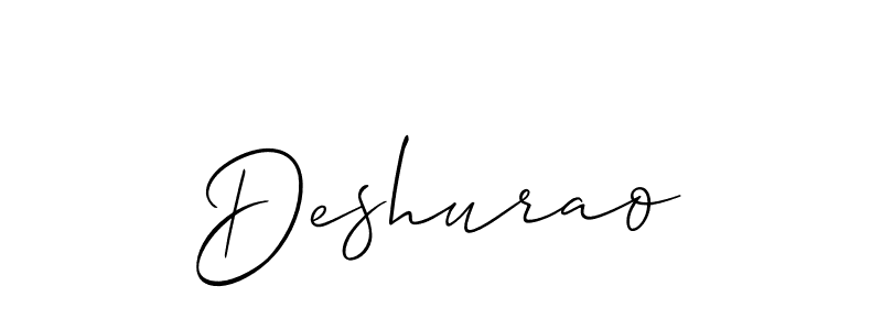 Use a signature maker to create a handwritten signature online. With this signature software, you can design (Allison_Script) your own signature for name Deshurao. Deshurao signature style 2 images and pictures png