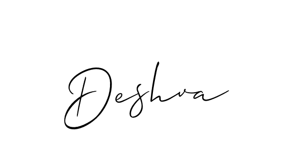 How to make Deshva signature? Allison_Script is a professional autograph style. Create handwritten signature for Deshva name. Deshva signature style 2 images and pictures png