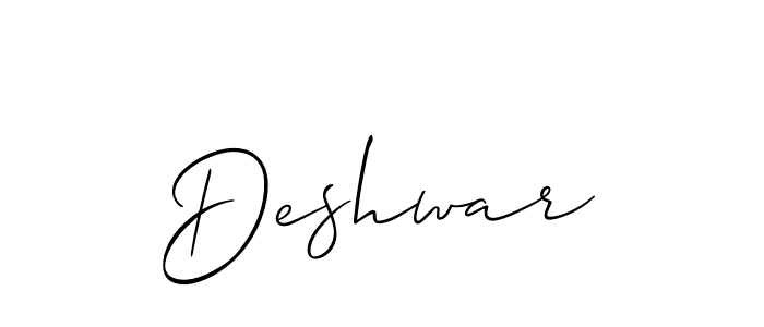 It looks lik you need a new signature style for name Deshwar. Design unique handwritten (Allison_Script) signature with our free signature maker in just a few clicks. Deshwar signature style 2 images and pictures png