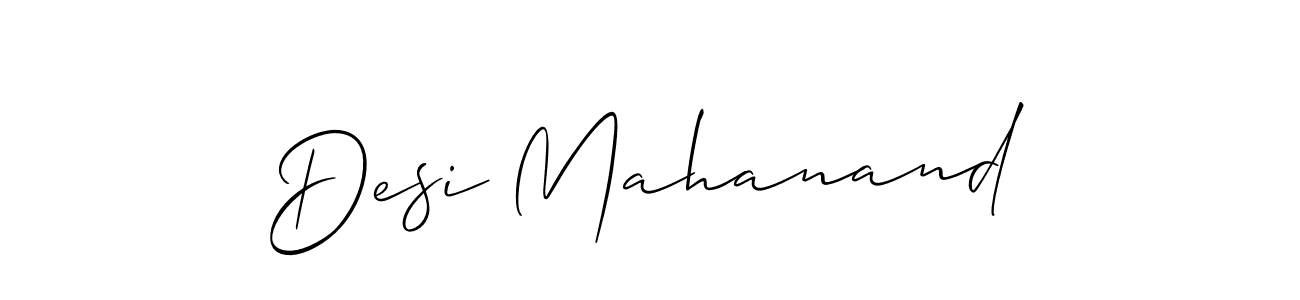 Make a beautiful signature design for name Desi Mahanand. With this signature (Allison_Script) style, you can create a handwritten signature for free. Desi Mahanand signature style 2 images and pictures png