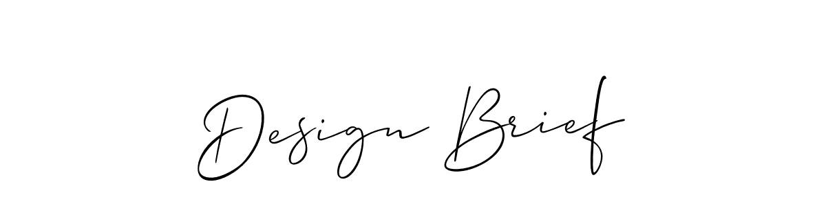 Use a signature maker to create a handwritten signature online. With this signature software, you can design (Allison_Script) your own signature for name Design Brief. Design Brief signature style 2 images and pictures png