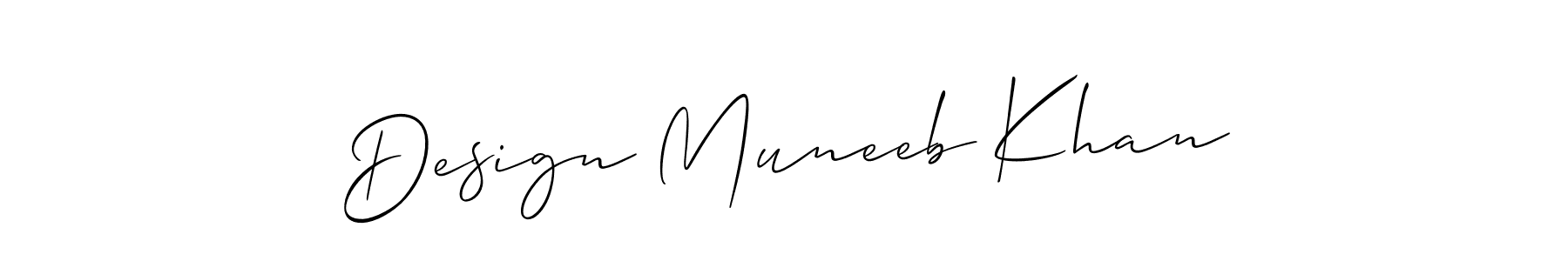 Best and Professional Signature Style for Design Muneeb Khan. Allison_Script Best Signature Style Collection. Design Muneeb Khan signature style 2 images and pictures png