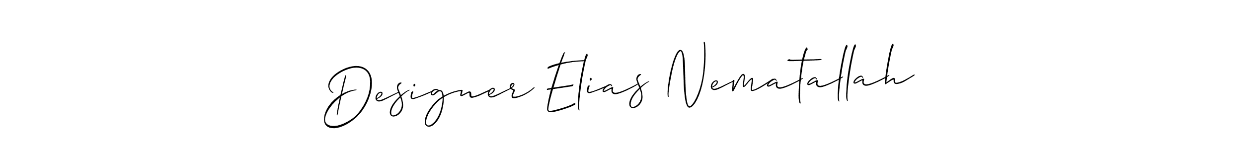 Check out images of Autograph of Designer Elias Nematallah name. Actor Designer Elias Nematallah Signature Style. Allison_Script is a professional sign style online. Designer Elias Nematallah signature style 2 images and pictures png