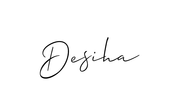 Use a signature maker to create a handwritten signature online. With this signature software, you can design (Allison_Script) your own signature for name Desiha. Desiha signature style 2 images and pictures png