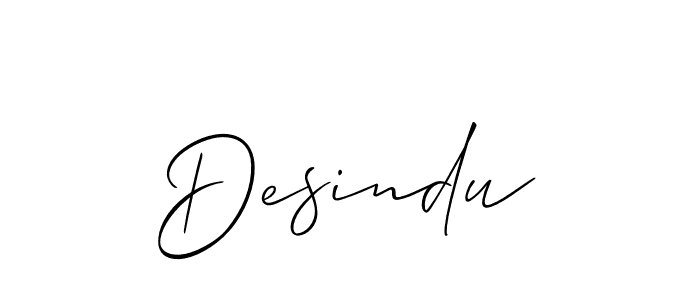 How to make Desindu signature? Allison_Script is a professional autograph style. Create handwritten signature for Desindu name. Desindu signature style 2 images and pictures png