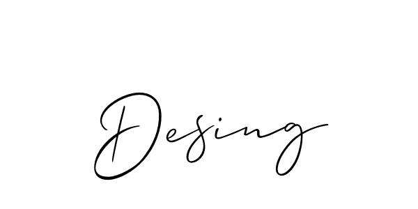 Create a beautiful signature design for name Desing. With this signature (Allison_Script) fonts, you can make a handwritten signature for free. Desing signature style 2 images and pictures png