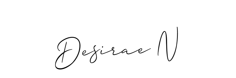 Create a beautiful signature design for name Desirae N. With this signature (Allison_Script) fonts, you can make a handwritten signature for free. Desirae N signature style 2 images and pictures png