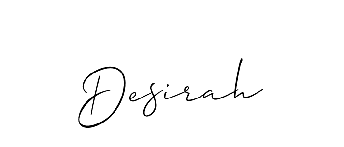 Create a beautiful signature design for name Desirah. With this signature (Allison_Script) fonts, you can make a handwritten signature for free. Desirah signature style 2 images and pictures png