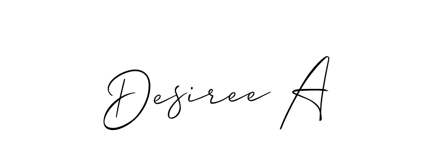 It looks lik you need a new signature style for name Desiree A. Design unique handwritten (Allison_Script) signature with our free signature maker in just a few clicks. Desiree A signature style 2 images and pictures png