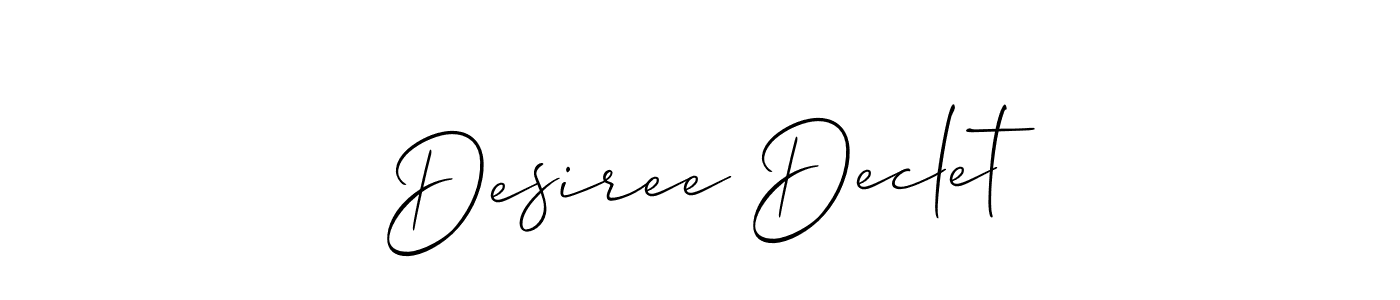 Desiree Declet stylish signature style. Best Handwritten Sign (Allison_Script) for my name. Handwritten Signature Collection Ideas for my name Desiree Declet. Desiree Declet signature style 2 images and pictures png