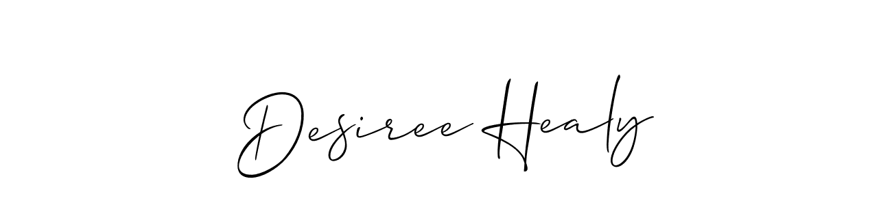 Make a beautiful signature design for name Desiree Healy. With this signature (Allison_Script) style, you can create a handwritten signature for free. Desiree Healy signature style 2 images and pictures png