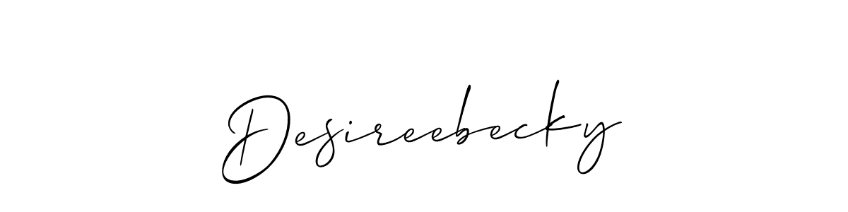 How to make Desireebecky name signature. Use Allison_Script style for creating short signs online. This is the latest handwritten sign. Desireebecky signature style 2 images and pictures png