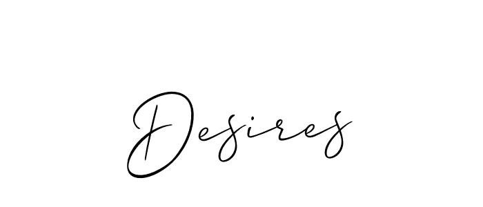 Make a beautiful signature design for name Desires. With this signature (Allison_Script) style, you can create a handwritten signature for free. Desires signature style 2 images and pictures png