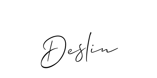 The best way (Allison_Script) to make a short signature is to pick only two or three words in your name. The name Deslin include a total of six letters. For converting this name. Deslin signature style 2 images and pictures png