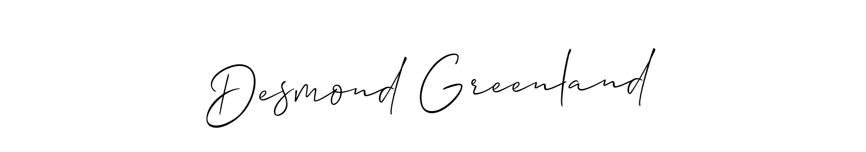 Create a beautiful signature design for name Desmond Greenland. With this signature (Allison_Script) fonts, you can make a handwritten signature for free. Desmond Greenland signature style 2 images and pictures png
