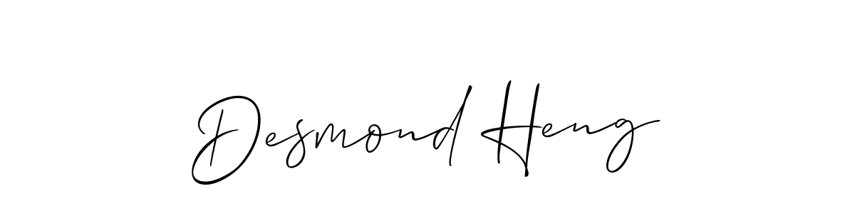 You should practise on your own different ways (Allison_Script) to write your name (Desmond Heng) in signature. don't let someone else do it for you. Desmond Heng signature style 2 images and pictures png