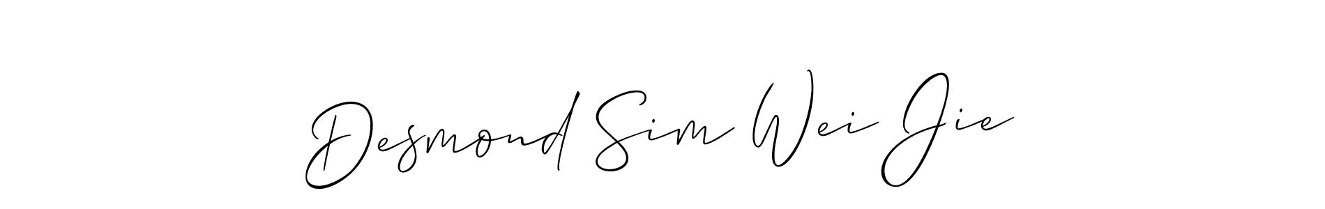 Desmond Sim Wei Jie stylish signature style. Best Handwritten Sign (Allison_Script) for my name. Handwritten Signature Collection Ideas for my name Desmond Sim Wei Jie. Desmond Sim Wei Jie signature style 2 images and pictures png