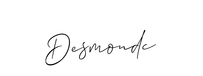 Similarly Allison_Script is the best handwritten signature design. Signature creator online .You can use it as an online autograph creator for name Desmondc. Desmondc signature style 2 images and pictures png