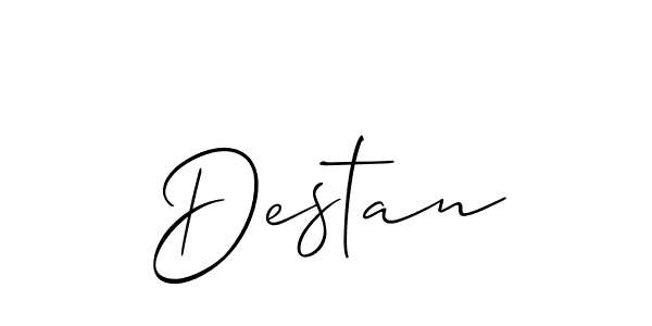 Create a beautiful signature design for name Destan. With this signature (Allison_Script) fonts, you can make a handwritten signature for free. Destan signature style 2 images and pictures png