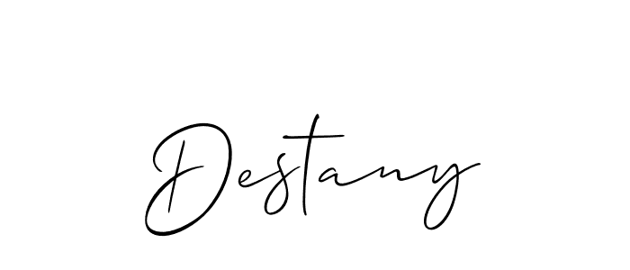 Also You can easily find your signature by using the search form. We will create Destany name handwritten signature images for you free of cost using Allison_Script sign style. Destany signature style 2 images and pictures png
