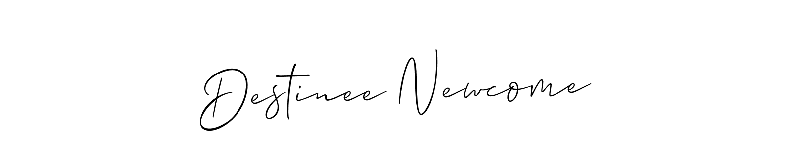 Use a signature maker to create a handwritten signature online. With this signature software, you can design (Allison_Script) your own signature for name Destinee Newcome. Destinee Newcome signature style 2 images and pictures png