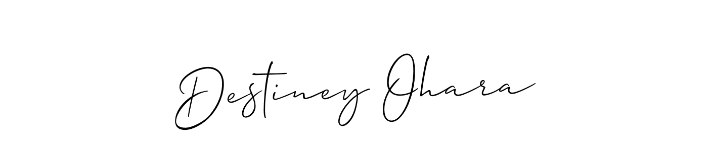 Allison_Script is a professional signature style that is perfect for those who want to add a touch of class to their signature. It is also a great choice for those who want to make their signature more unique. Get Destiney Ohara name to fancy signature for free. Destiney Ohara signature style 2 images and pictures png