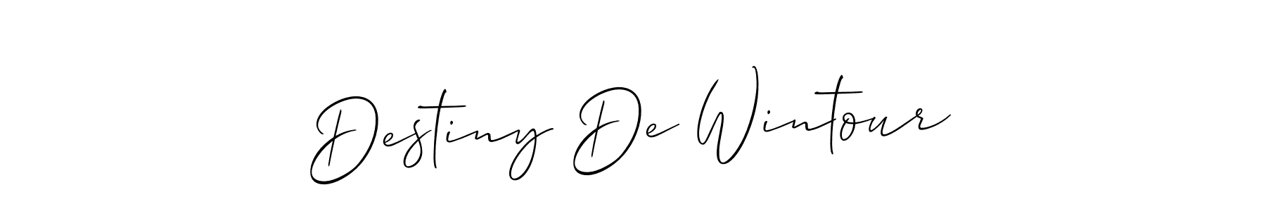 How to make Destiny De Wintour name signature. Use Allison_Script style for creating short signs online. This is the latest handwritten sign. Destiny De Wintour signature style 2 images and pictures png