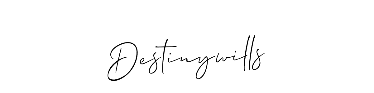 Design your own signature with our free online signature maker. With this signature software, you can create a handwritten (Allison_Script) signature for name Destinywills. Destinywills signature style 2 images and pictures png