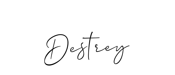 How to make Destrey signature? Allison_Script is a professional autograph style. Create handwritten signature for Destrey name. Destrey signature style 2 images and pictures png
