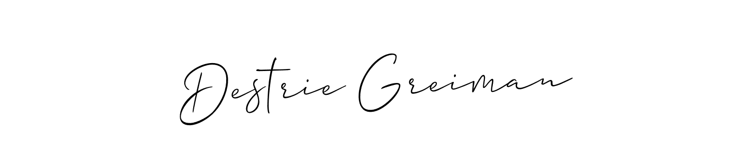 Destrie Greiman stylish signature style. Best Handwritten Sign (Allison_Script) for my name. Handwritten Signature Collection Ideas for my name Destrie Greiman. Destrie Greiman signature style 2 images and pictures png