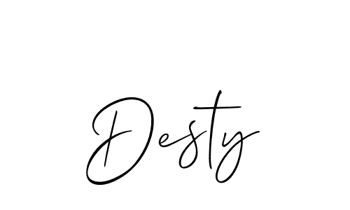 Design your own signature with our free online signature maker. With this signature software, you can create a handwritten (Allison_Script) signature for name Desty. Desty signature style 2 images and pictures png