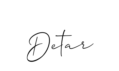 How to make Detar name signature. Use Allison_Script style for creating short signs online. This is the latest handwritten sign. Detar signature style 2 images and pictures png
