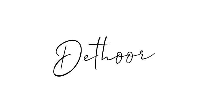 You should practise on your own different ways (Allison_Script) to write your name (Dethoor) in signature. don't let someone else do it for you. Dethoor signature style 2 images and pictures png