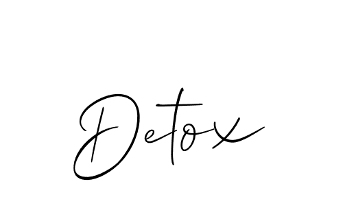 Make a beautiful signature design for name Detox. With this signature (Allison_Script) style, you can create a handwritten signature for free. Detox signature style 2 images and pictures png